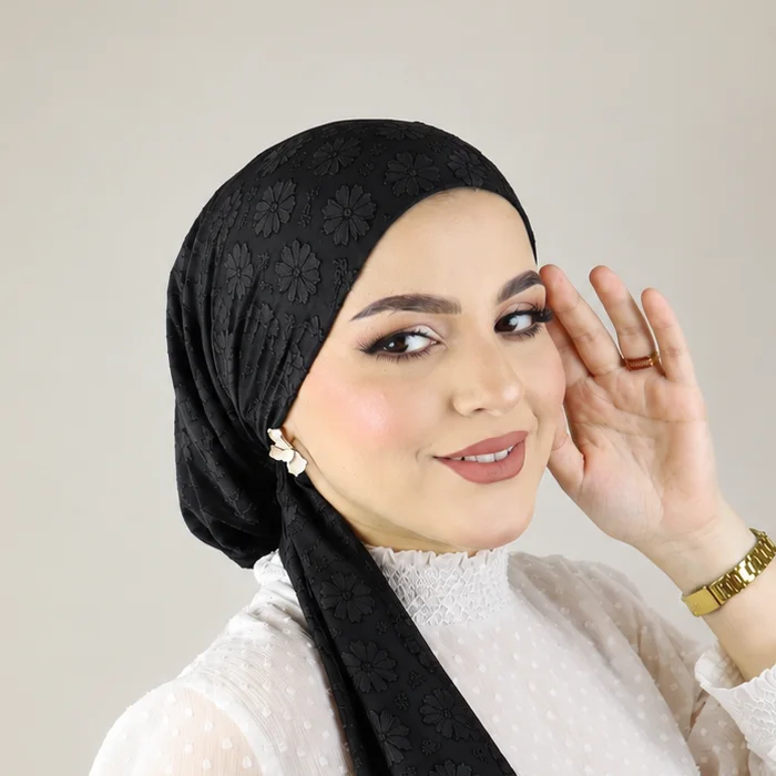 Turbante Féminité Multiway de tul bordado - Imagen 6