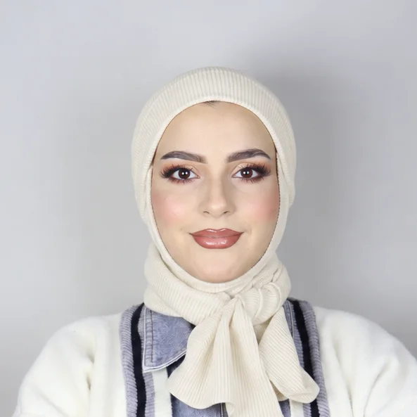 Turban Châle Coton Côtelé Ajustable - Confort Hivernal & Respirant – Image 14