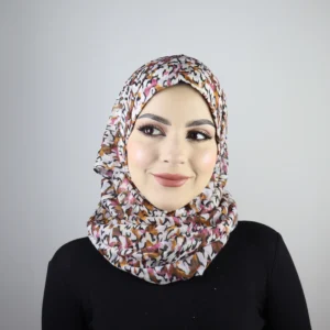 وشاح جاهز للارتداء وبونيه بشريط مطاطي مدمج