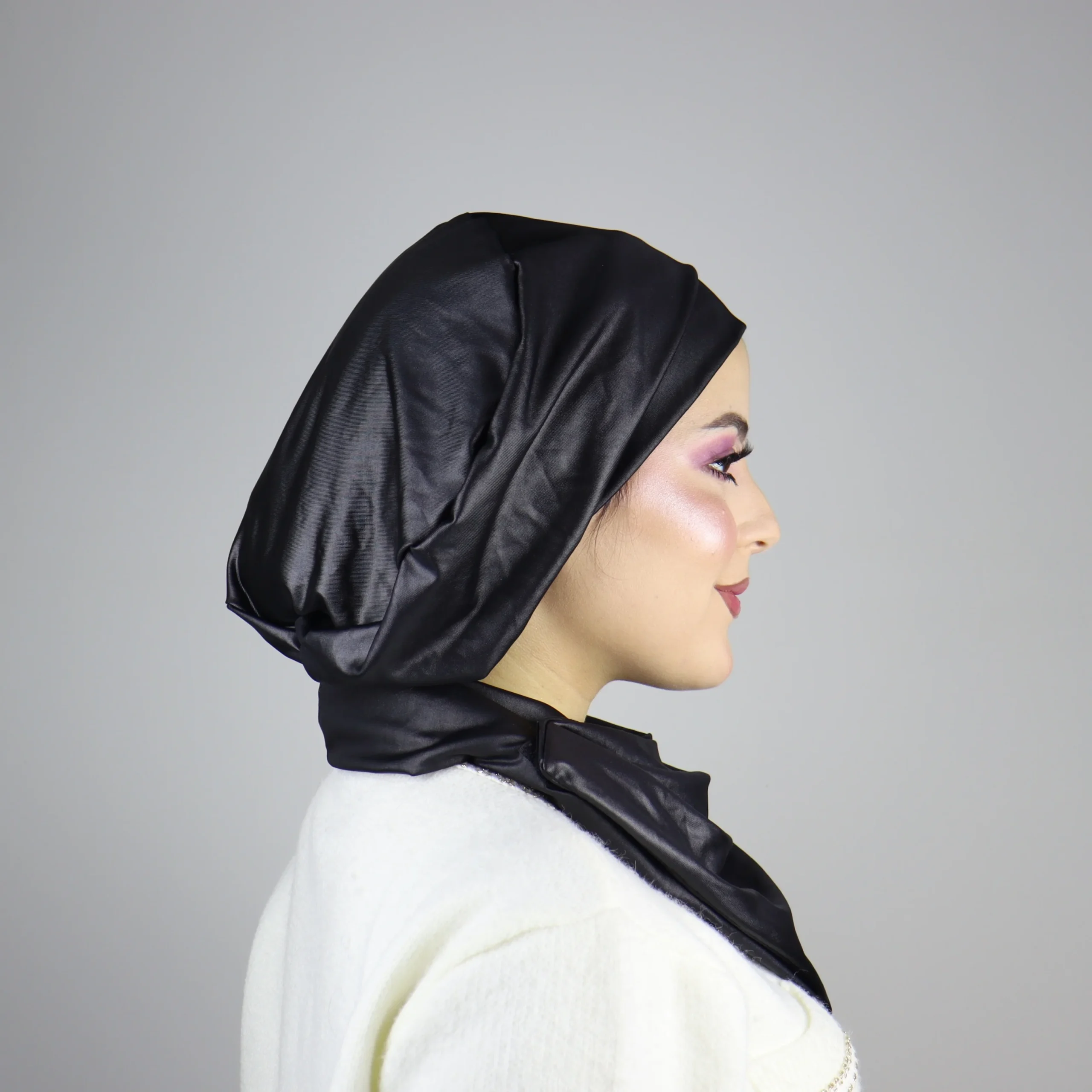 Boina hiyab de efecto piel ajustable - Imagen 4