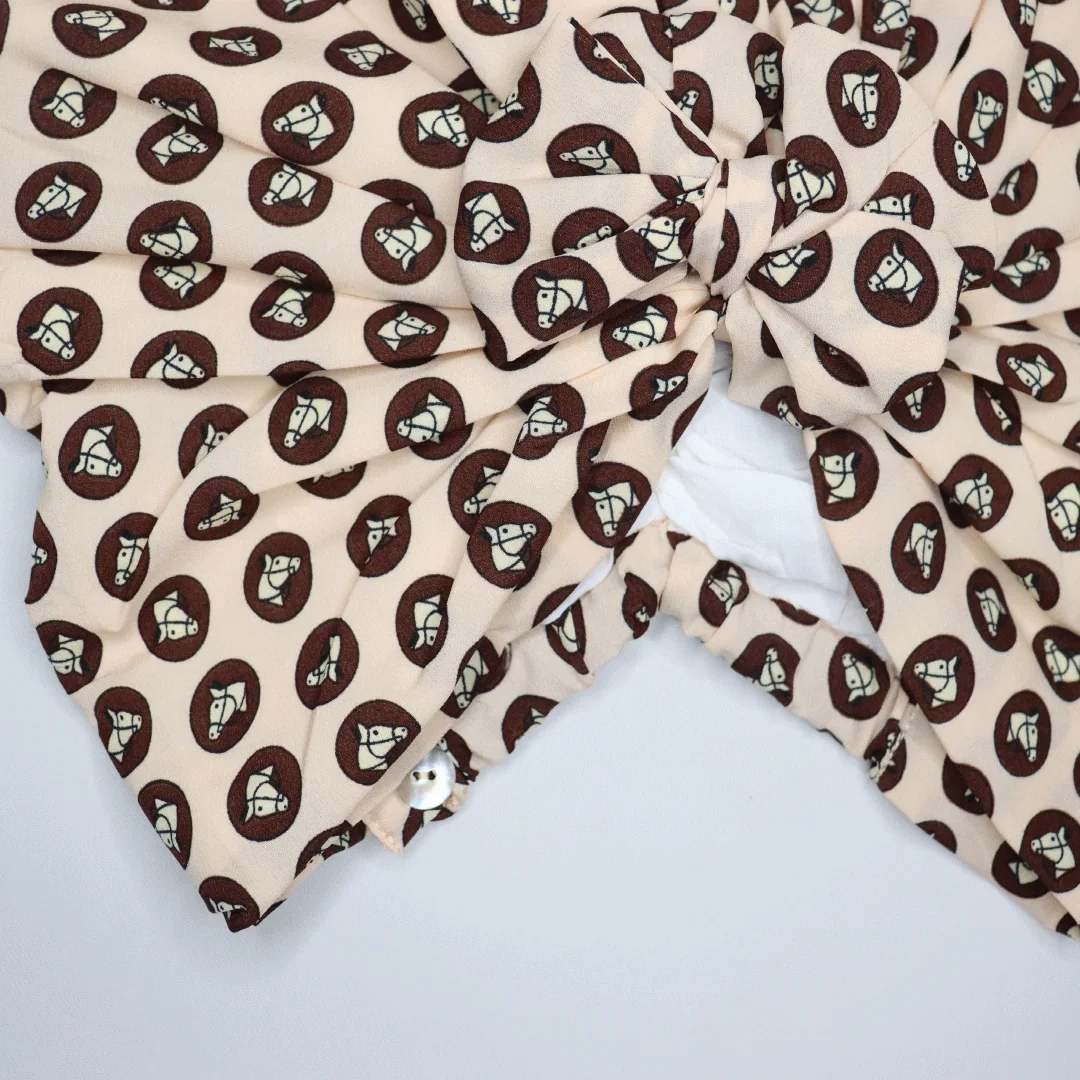 Turban Imprimé Beige – Image 2