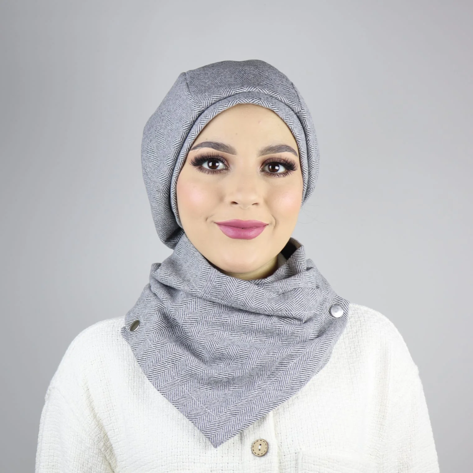 Boina Basic de invierno de lana con efecto cachemira ajustable