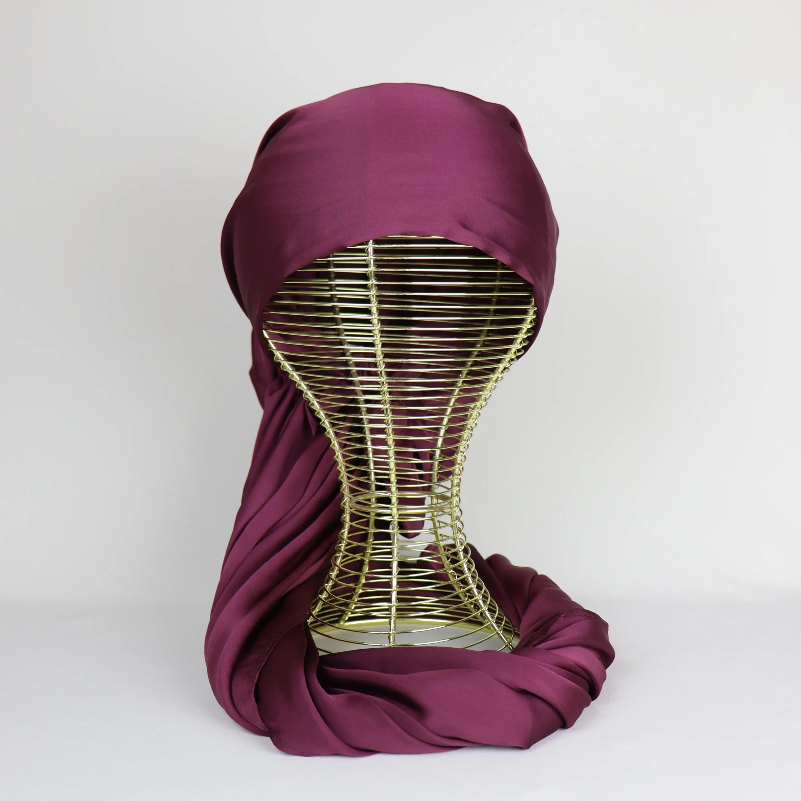 Turbante chal de satén semiseda ajustable - Imagen 6