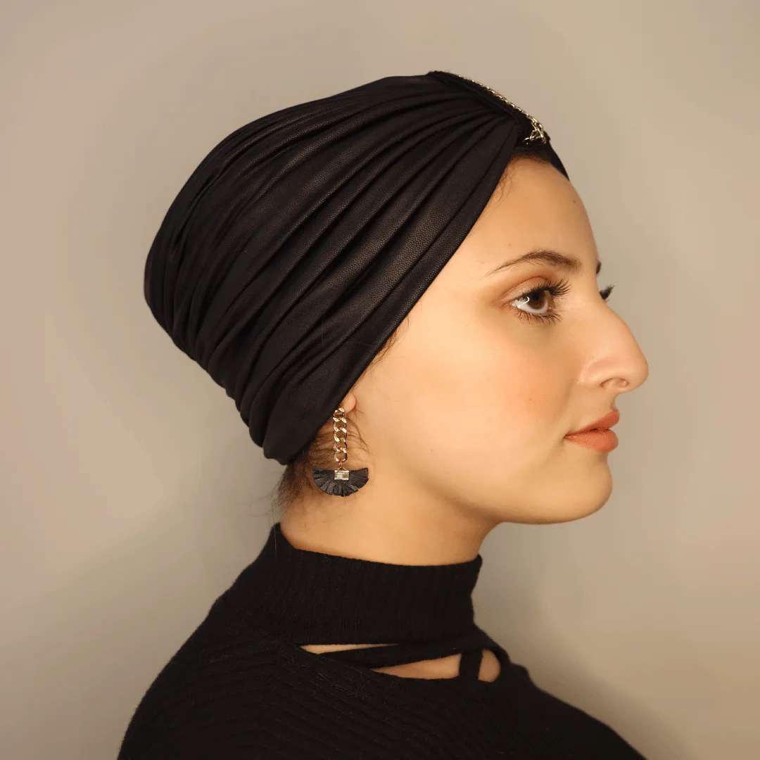 Leather-effect chain turban - Image 3