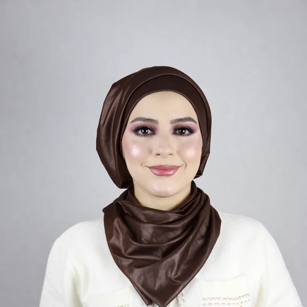 Boina hiyab de efecto piel ajustable - Imagen 2