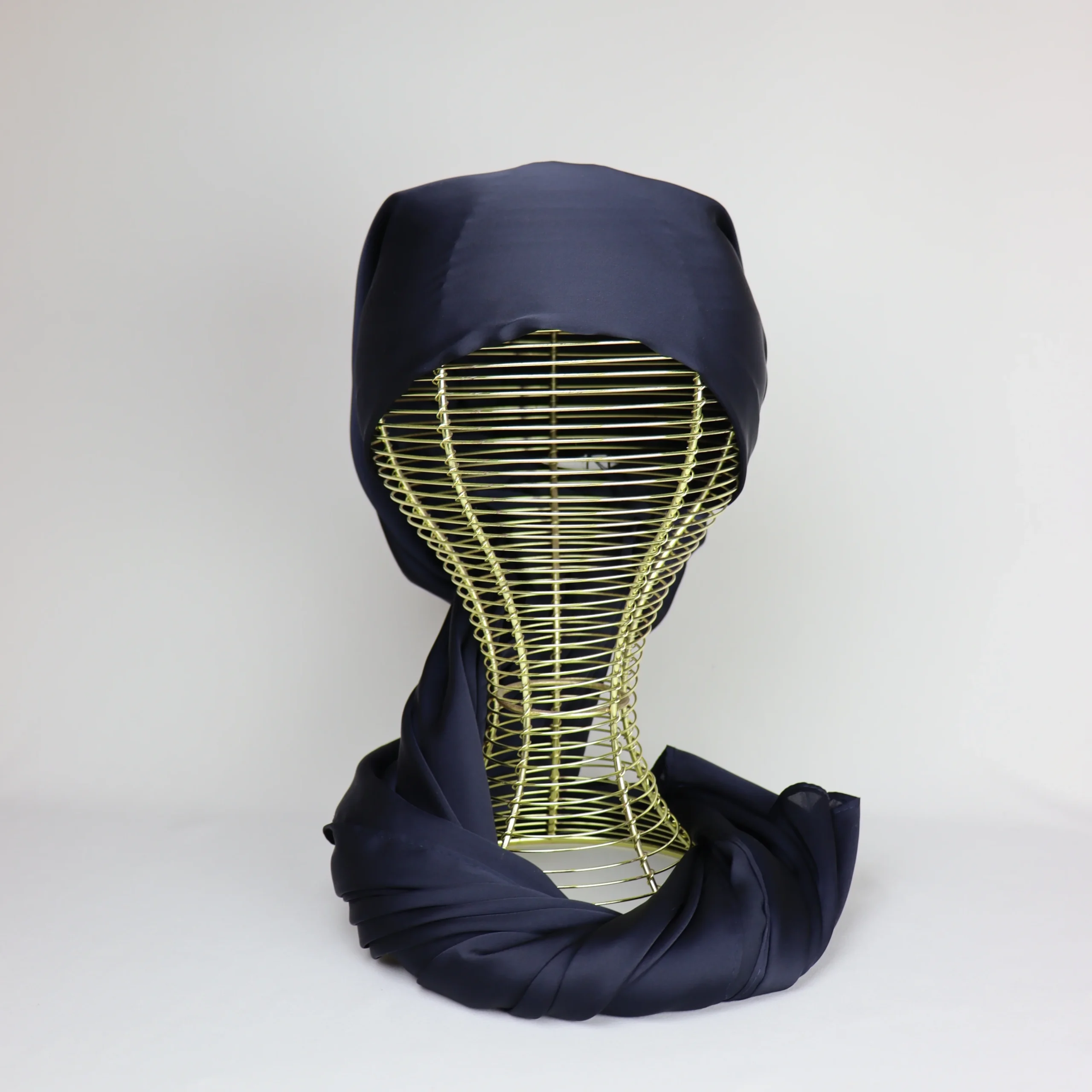 Turbante chal de satén semiseda ajustable - Imagen 8