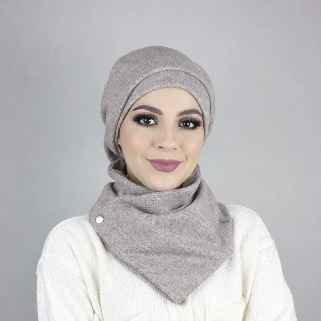 Boina de invierno de lana con efecto cachemira ajustable