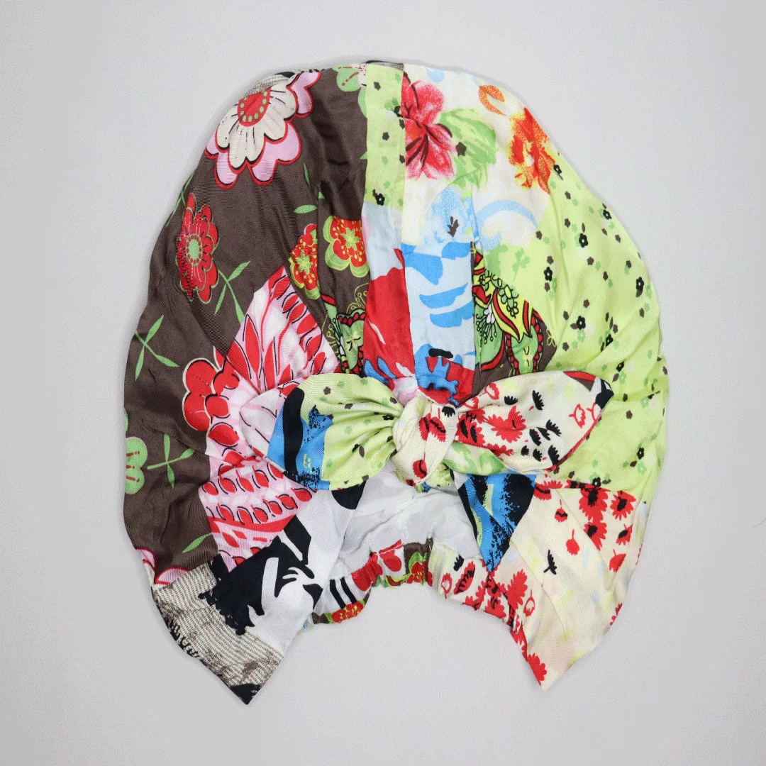 Floral silk satin turban - Image 2