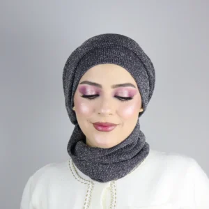 Sequined two-piece winter turban