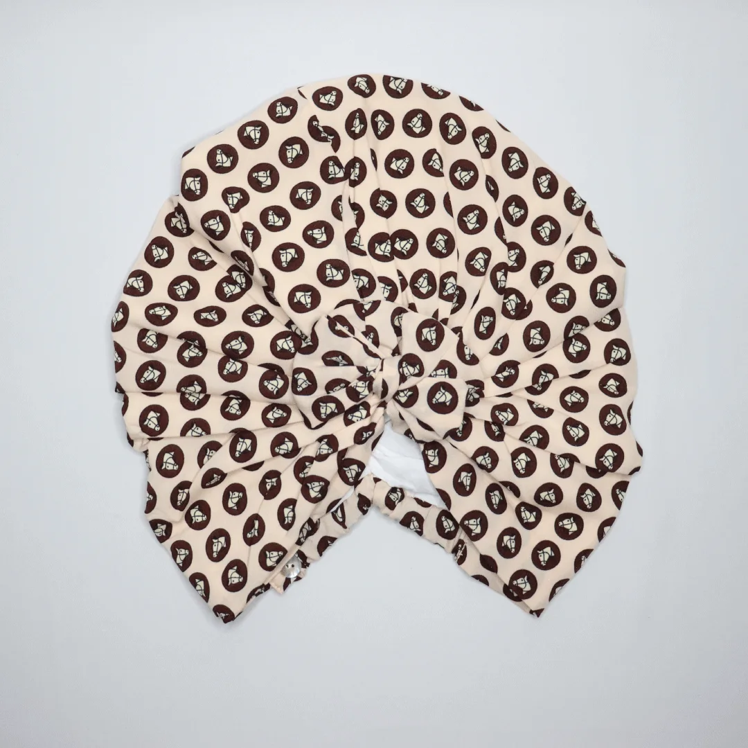 Turban Imprimé Beige